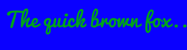 Image with Font Color 00A31A and Background Color 0A00FF